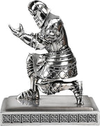 King's Guard Knight Pen Holder Pen Stand Desk Organizers and Accessories Resin Pencil Holder as Gift for Office and Home (Silver(Plating))