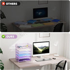 Marbrasse 2 Pack Desk Organizer with Handle, 6 Tier Paper Letter Tray, Mesh Desk File Organizer for Office, School and Home - Purple