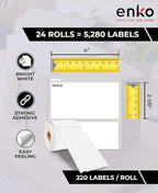 enKo (24 Rolls, 5280 Labels) Address & Shipping Labels 30323 (2-1/8 x 4") Compatible for Dymo LabelWriter