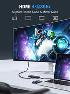 Lemorele 9-in-1 USB C Hub Multiport Adapter, USB C Dongle w/4K HDMI for MacBook Pro Air, 3 USB3.0 5Gbps and 1 USB2.0 Port, Type-C 3.0, 100W PD, SD/TF, Docking Station for Windows/iPad/Dell/HP/Lenovo