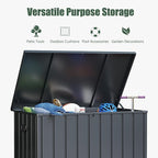 Domi Outdoor Storage Deck Box 100 Gallon, Outdoor Deck Box with Waterproof Storage Bag for Outside Cushions, Garden Tools and Pools Equipment, Gray