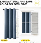 MIULEE Stone Blue Blackout Curtains - Thermal Insulated Bedroom Curtains Room Darkening Drapes for Living Room Kitchen Grommet Top Light Blocking Window Treatment, 40 x 45 Inches Long, 2 Panels