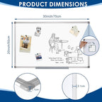 SWANCROWN Magnetic White Board 30 x 20 Inches Dry Erase Board, Hanging Whiteboards for Door, Office, Home, Dorm- Teachers/Students/Family