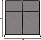 Versare Workstation Partition | Portable Wall Divider | Modern Office Cubicle | Free Standing Privacy Screen | Flexible Work Space | 66" x 70" Slate Fabric Panels