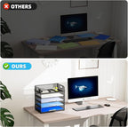 Marbrasse Desk Organizer - 5 Tier Paper Letter Tray, Mesh File Organizer with Handle for Office, School and Home