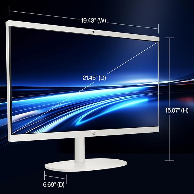 HP All in one Desktop Computer, 21.5" FHD Display, 32 GB RAM, 1 TB SSD, Intel Celeron J4025, Webcam, Intel UHD Graphics, Wi-Fi 6, Bluetooth, HDMI, Windows 11 Pro, Wired KB & Mouse, w/RH-Accessories