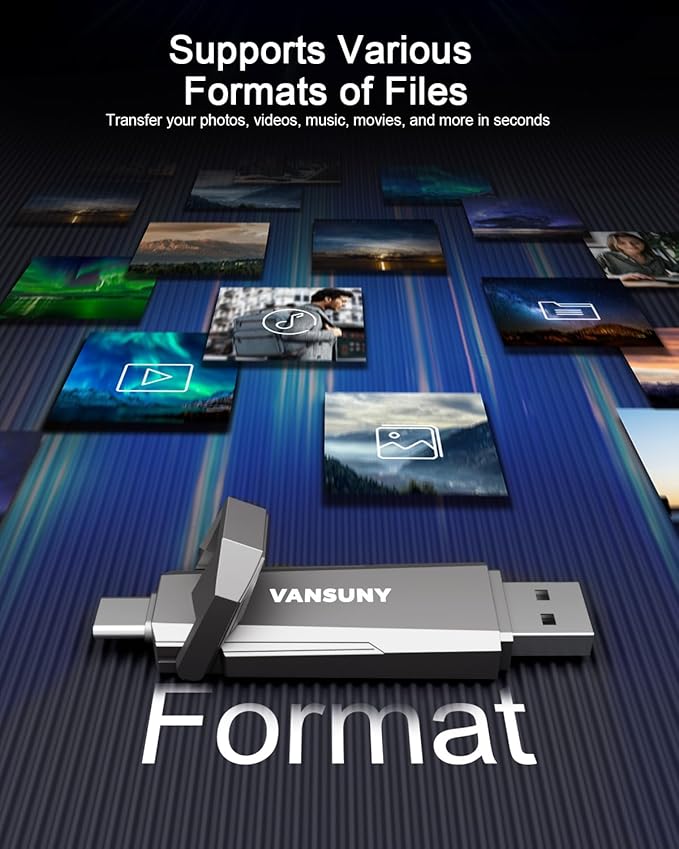 Vansuny 1TB USB Solid State Drive Up to 1000MB/s 3.2 Gen 2 Dual SSD USB A + Type C Portable External SSD for Android Phone Tablet Laptop MacBook PC