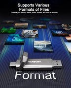 Vansuny 512GB Portable External SSD - USB 3.2 Gen 2 Dual A + C Solid State Drive Up to 1000MB/s for Android Phone, Tablet, Laptop, MacBook, PC