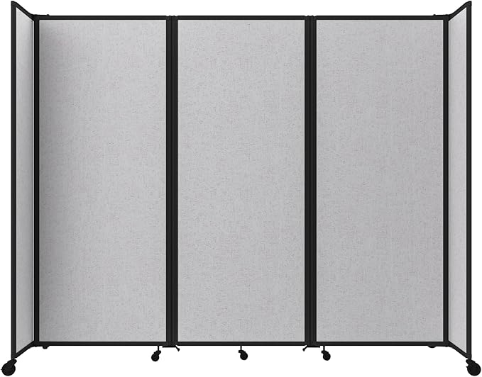 Versare Room Divider 360 Portable Wall Partition | Folding Panels | Large Freestanding Divider | Locking Wheels | Temporary Room Separator