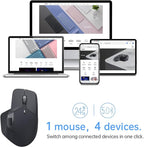 Rapoo MT760 Multi-Device Wireless Mouse, Bluetooth 5.0 and 2.4G Multi-Mode Connection, Up to 4 Devices, 11 Programmable Buttons, 4K DPI, 90 Days Battery Life, PC, Matte Black