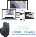 Rapoo MT760Mini Bluetooth Wireless Mouse - Bluetooth 5.0 and 2.4GHz Multi-Mode Connection, Support 4 Devices, M+ Cross Computer Technology, 11 Programmable Buttons, Matte Black