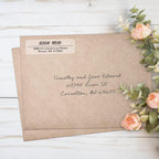 Clear Mixed Font Rolled Address Labels / 250 Personalized Return Address Labels/Designer Address Stickers in Elegant Plastic Dispenser