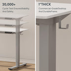 FLEXISPOT EN1 Whole-Piece Standing Desk, 40" x 24" Electric Height Adjustable Heavy Duty Steel Stand Up Desk (Black Frame + White Top, 2 Packages)