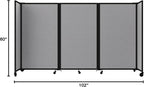 Versare Room Divider 360 Portable Wall Partition | Folding Panels | Large Freestanding Divider | Locking Wheels | Temporary Room Separator