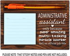 Administrative Assistant Gifts for Women Men, Funny Gift Admin Assistant Idea, Thank You Gifts for Admin Assistant, Administrative Assistant Day Gifts Office Self-Stick Note Pad Holders SD131