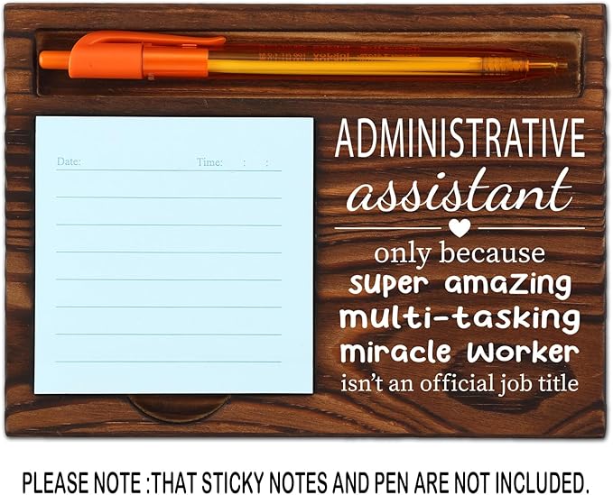 Administrative Assistant Gifts for Women Men, Funny Gift Admin Assistant Idea, Thank You Gifts for Admin Assistant, Administrative Assistant Day Gifts Office Self-Stick Note Pad Holders SD131