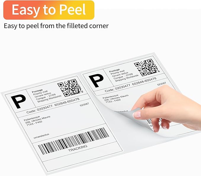 Coopaty Half Sheet Shipping Labels 8.5" x 5.5" Sticker Labels for Laser & Ink Jet Printers, 2 Per Page Self Adhesive Mailing Labels for Packages (4000 Labels)