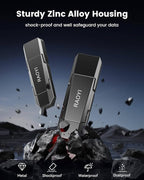 RAOYI 512GB USB C External SSD, 2-in-1 Solid State Drive Up to 450MB/s Dual USB 3.2 + Type-C Thumb Drive Portable SSD Drive for iPhone 15/16, Android, Tablet, PC and PS4