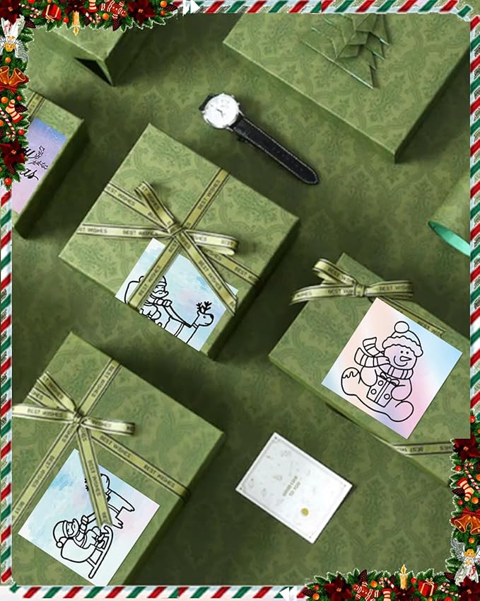 2''×2‘’ Square Thermal Sticker Labels, Self-Adhesive 2 Inch Direct Thermal Labels, Multi-Purpose Sticker for DIY Logo Design,Name Tag,QR Code, 500 Pcs/1 Roll, Starry Sky