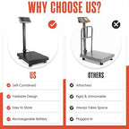 Houseables Industrial Scale, Platform Scale, 600 LB, Large, Weight Machine for Luggage, Shipping, Packages, Floor, Commercial, Heavy Duty, Box, Postal, Laundry, Warehouse, Luggage Weighing, Digital