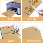 Kraft Sticker Paper Labels, 30 Sheets, Laser/Inkjet Printing - Letter Size (8.5 x 11)