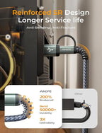 AINOPE 10Gbps Micro B to USB C External Hard Drive Cable 1.5FT, Nylon Braided External Hard Drive Cord Compatible with MacBook Pro/Air, Tablet/iPad, WD Seagate Toshiba Westgate, Samsung Galaxy S25