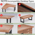 Desktop Keyboard Tray, Under Desk Pull Out,25.59" X 11.81" Large Size Radian Keyboard Tray with C-Clip Mount, Easy Installation, Computer Keyboard Stand, for Home Study and Office(Wood)