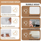 Honeycomb Packing Paper, 12" x 100' Packing Paper Substitute Alternative for Bubble Cushioning Wrap for Moving Shipping Packaging Mailing, Recyclable Moving Supplies Bubble Packing Wrap Roll-White
