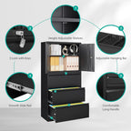 SISESOL 3 Drawer Lateral File Cabinet with Lock and Shelf,White Filing Storage Cabinet with Doors,Locking Metal Storage Cabinets with Drawers for Home,Office,Garage,School,Fit A4/Letter/Legal File