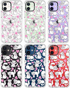 MOSNOVO Case for iPhone 12 Mini, [Buffertech 6.6ft Military-Grade Drop Protection] [Anti Peel Off Tech] Clear TPU Bumper Phone Case Cover Design - Kitties