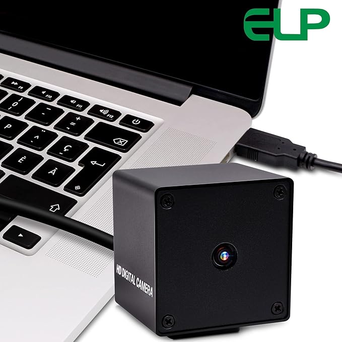 ELP 16MP Autofocus USB Camera with Metal Case - Mini UVC USB2.0 4K Webcam with 68 No Distortion Lens IMX298 Sensor for PC & Home Surveillance