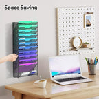 samstar 12 Tier Wall File Organizer, Hanging Wall Mount File Holder Paper Folder Mail Organizer, Mesh Metal, Black.