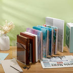 Ctosree Acrylic File Organizer for Desk Vertical 15 Compartments File Sorter Mail Organizer Desktop Countertop Folder Stand Racks for Office Home School Desk(Rectangle,Clear)