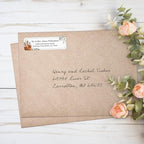 Indie Floral Rolled Address Labels/Roll of 250 Personalized Return Address Labels/Designer Return Address Stickers in Elegant Plastic Dispenser