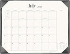 Simplified Desk Calendar 2025-2026 with Desktop Mat, Cabbrix Large Desk Pad Calendar 21" x 16-1/2" Covering July 2025 to June 2026, Desk Blotter Calendar 2025 for Home School and Office (Black)