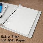 Half Letter 3-Hole Punched Blank Paper, 200 Sheets, 120 GSM, Loose Leaf, 5.5 x 8.5 inch, for Printing Custom Templates and DIY Planning