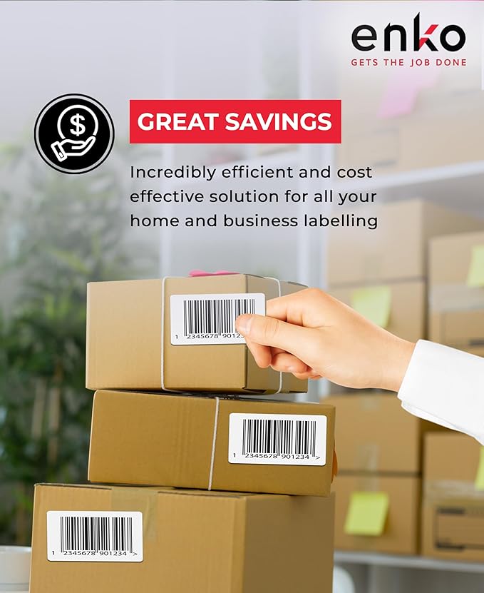 enKo 4x6 Thermal Fan Fold Labels Compatible for Rollo Printer - 1 Stack of 1000 4x6 Label Zebra Printer - Mailing Postal Label Paper, Perforated, Permanent Adhesive (2 Labels/Fold)