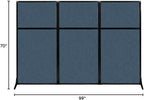 Versare Workstation Partition | Portable Wall Divider | Modern Office Cubicle | Free Standing Privacy Screen | Flexible Work Space | 99" x 70" Caribbean Fabric Panels