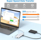 USB C Docking Station Dual Monitor for Dell/Lenovo/HP Laptop Docking Station HDMI USB C Hub Multiport Adapter Dongle Dock USB C to 2 HDMI +DisplayPort+Ethernet+4USB+2USB C+100W PD Charger+SD/TF+Audio