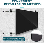 Black Dry Erase Board Magnetic Glass Board, 24x18 Tempered Glass Black Whiteboard for Wall, ZHIDIAN Glass Bulletin Board Framless Blackboard for Office, 2x1.5ft