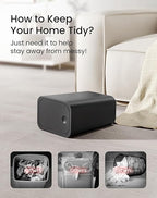 Cesun Bathroom Trash Can with Lid, 2.6 Gallon Small Black Garbage Can, Press Top Lid Trash Bin, Dog Proof Trash Cans Plastic Waste Basket for Bedroom Toilet Office