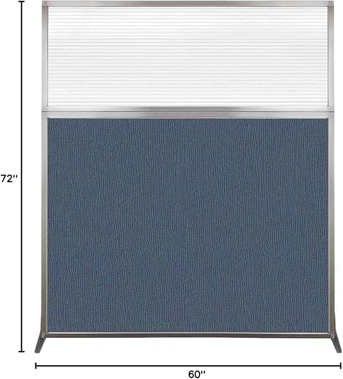 Versare Hush Screen Portable Room Divider | Workstation Wall Divider | Freestanding Privacy Hush Panels | Clear Fluted Windows | Fabric Office Divider Screen | Great for Room Separation