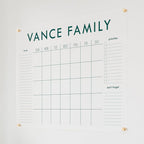Personalized Clear Acrylic Calendar for Wall, Calendar Whiteboard for Wall, Dry Erase Wall Calendar, Wall Calendar Organizer System for Home (Block, Jade, 47.5"W x 36"H)