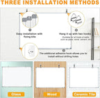 H-Qprobd White Board Dry Erase Whiteboard for Wall 24x18 (3pcs) Magnetic Boards for Office Classroom & Home, Small Wall Whiteboard Including 6 Markers, 10 Magnets, 2 Erasers & 15 Adhesive Hooks