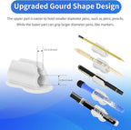 12PCS Pen Holder for Desk, Upgraded Adhesive Pen Pencil Holder for Desk Wall Clipboard Car Silicone Pens Markers Pencils Organizer Teacher Supplies Office Supplies (12PCS White)