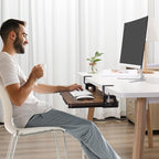 ETHU Keyboard Tray Under Desk, 26.77" X 11.81" Large Size Keyboard Tray with C Clamp-on Mount Easy to Install, Computer Keyboard Stand, Ergonomic Keyboard Tray for Home and Office