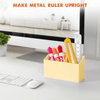 BEYGORM Magnetic Dry Erase Marker Holder for Whiteboard,Non-slip Acrylic Magnet Pen Holder for Fridge Refrigerator,Locker Organizer for Work,Locker Accessories,Pencil Cup for Desk(Beige)