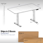 VIVO Electric 60 x 30 in Standing Desk, Memory Height Adjustment, 1B Series, Light Wood Top Gray Frame, DESK-KIT-1G6C-30