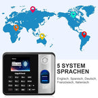 Time Clock - Fingerprint Time Clocks for Employees Small Business Automatic Calculate Hours, H1 Standalone Offline Biometric Clock in Machine for Employees with 5 RFID Cards (0 Monthly Fees)