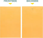 EnDoc 10 x 15 Clasp Envelopes - 100 Pack Brown Kraft Catalog Mailing Gummed Seal Envelope - 28lb Heavyweight 10x15 Inches Manila Envelopes for Home, Office, Business, Legal or School